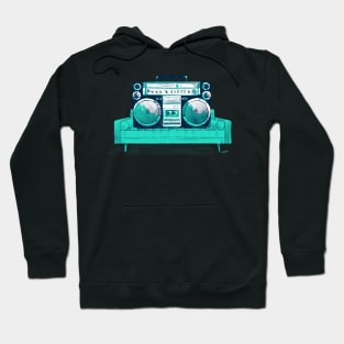 Big Boom Box on Couch – Retro Hip Hop Hoodie